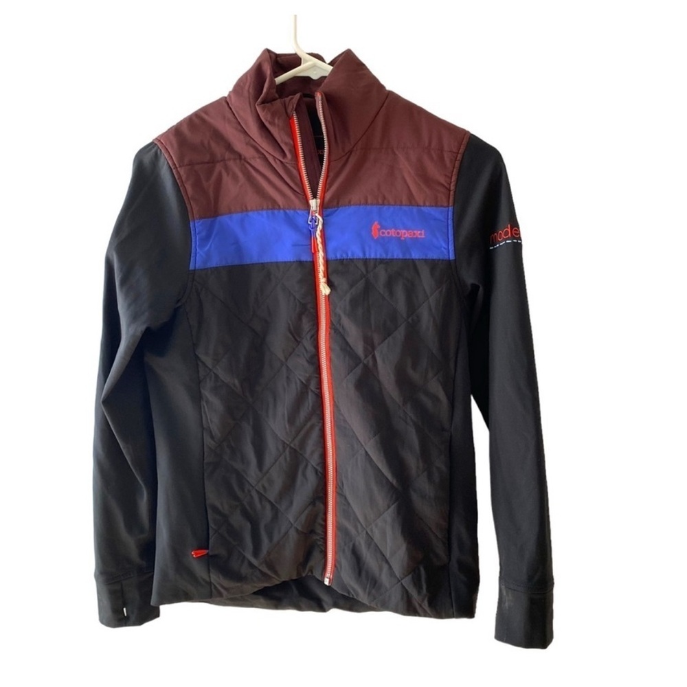 Cotopaxi Colorblock Jacket Black Maroon Blue size XS **LOGO**